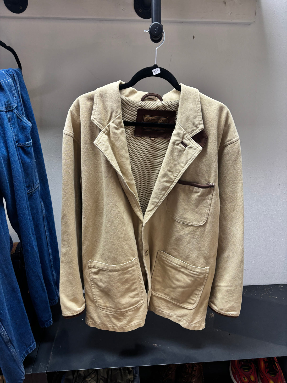 Tan Elbow-Patch Casual Blazer