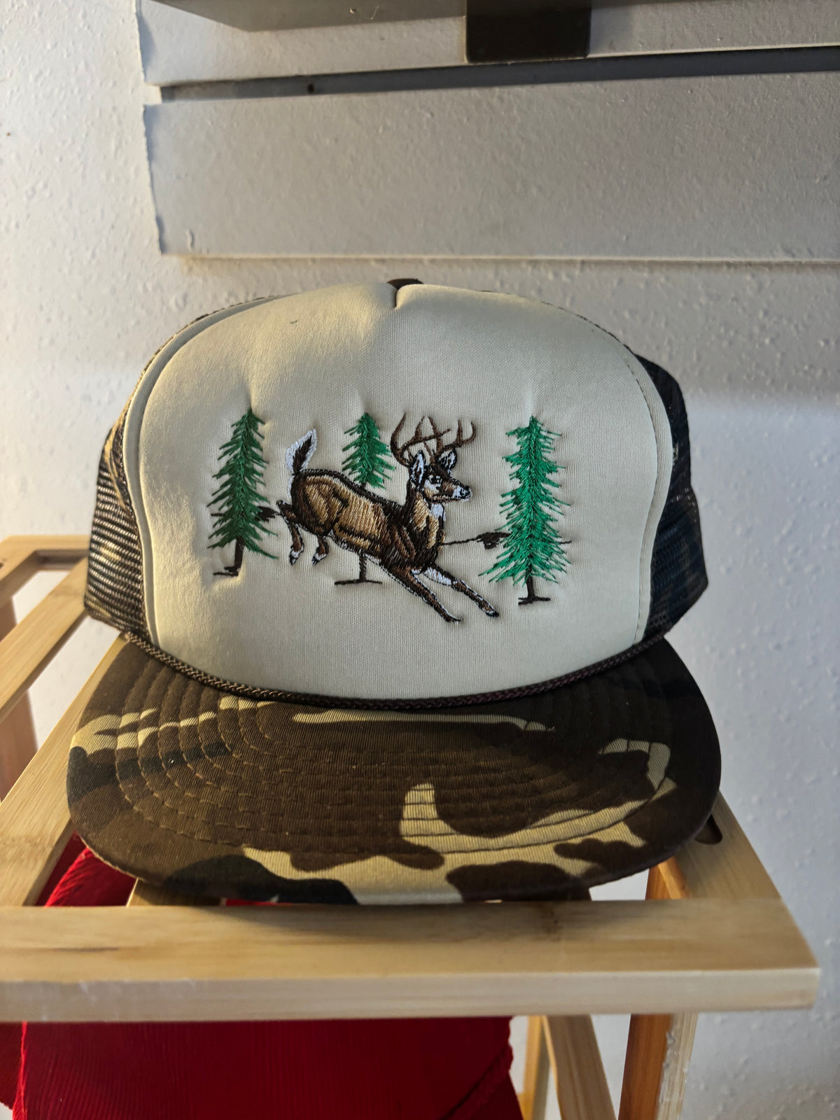 Embroidered Deer Trucker Hat